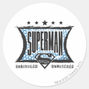 Superman Unrivaled Unmatched Classic Round Sticker