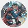 Superman_Wonder_Woman_Comic_Promotional_Art_Classic_Round_Sticker_1 Superman Wonder Woman Comic Promotional Art Classic Round Sticker
