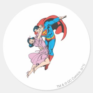 Superman Lois In Pink Classic Round Sticker
