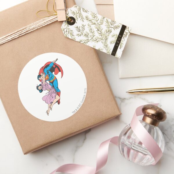 Superman_&_Lois_in_Pink_Classic_Round_Sticker_5 Superman Lois In Pink Classic Round Sticker