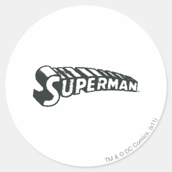 Superman___Grunge_Letters_Logo_Classic_Round_Sticker_1 Superman Grunge Letters Logo Classic Round Sticker