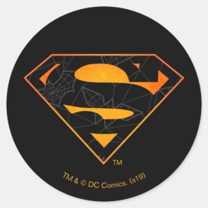 Superman___Halloween_Inspired_Logo_Classic_Round_Sticker_1 Superman Halloween Inspired Logo Classic Round Sticker