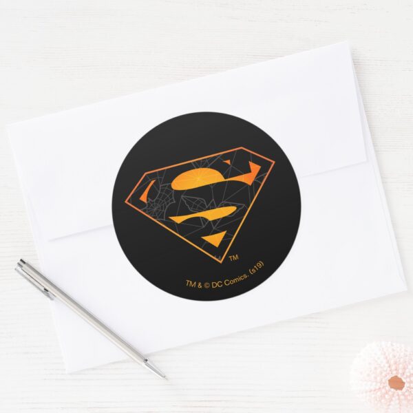 Superman___Halloween_Inspired_Logo_Classic_Round_Sticker_3 Superman Halloween Inspired Logo Classic Round Sticker