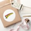 Superman___Yellow_Red_Letters_Logo_Classic_Round_Sticker_5 Superman Yellow Red Letters Logo Classic Round Sticker