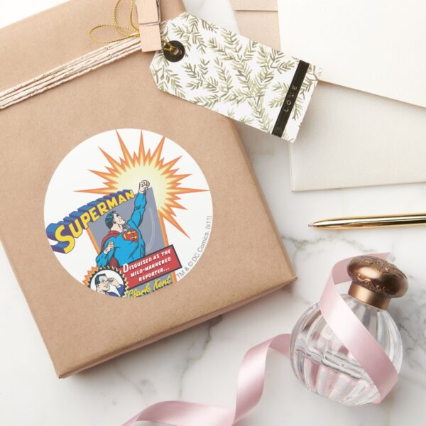 Superman And Clark Kent Classic Round Sticker