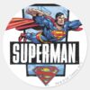 Superman_and_Logo_Bordered_Classic_Round_Sticker_1 Superman And Logo Bordered Classic Round Sticker