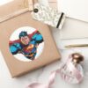 Superman_cape_flies_classic_round_sticker_5 Superman Cape Flies Classic Round Sticker