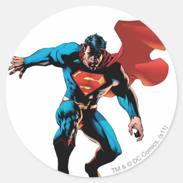 Superman_in_Shadow_Classic_Round_Sticker_1 Superman In Shadow Classic Round Sticker
