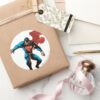 Superman_in_Shadow_Classic_Round_Sticker_5 Superman In Shadow Classic Round Sticker