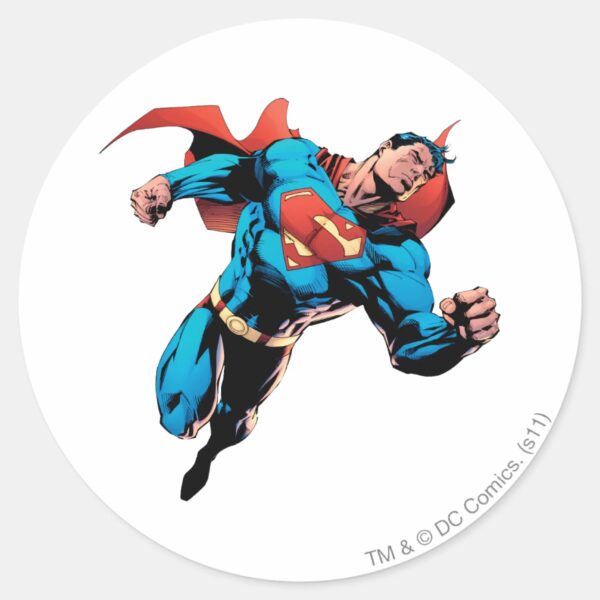 Superman_in_suit_classic_round_sticker_1 Superman In Suit Classic Round Sticker