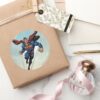 Superman Leaps Upward Classic Round Sticker