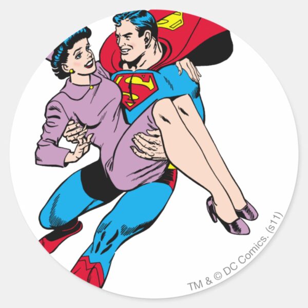 Superman_rescues_Louis_Classic_Round_Sticker_1 Superman Rescues Louis Classic Round Sticker