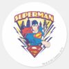 Superman_with_Electricity_Classic_Round_Sticker_1 Superman With Electricity Classic Round Sticker