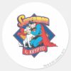 Superman_with_Krypto_Classic_Round_Sticker_1 Superman With Krypto Classic Round Sticker