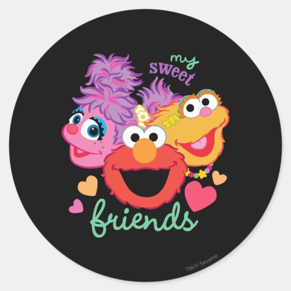 Sweet_Best_Friends_Characters_Classic_Round_Sticker_1 Sweet Best Friends Characters Classic Round Sticker