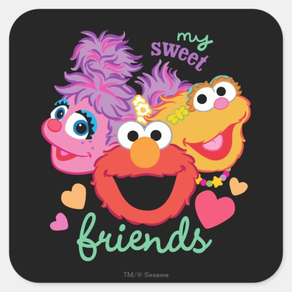 Sweet_Best_Friends_Characters_Square_Sticker_1 Sweet Best Friends Characters Square Sticker