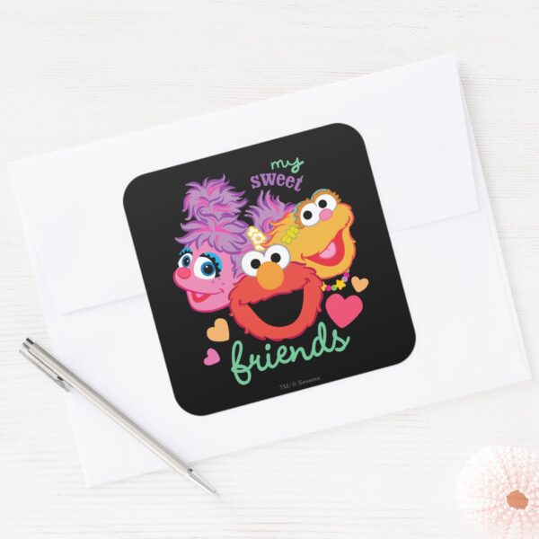 Sweet_Best_Friends_Characters_Square_Sticker_3 Sweet Best Friends Characters Square Sticker