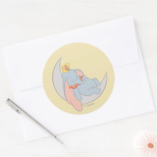 Sweet_Dumbo_and_Timothy_Sleeping_Classic_Round_Sticker_3 Sweet Dumbo And Timothy Sleeping Classic Round Sticker