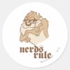 TAZ™ Nerds Rule Classic Round Sticker