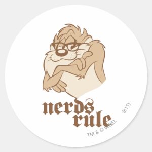 TAZ™ Nerds Rule Classic Round Sticker