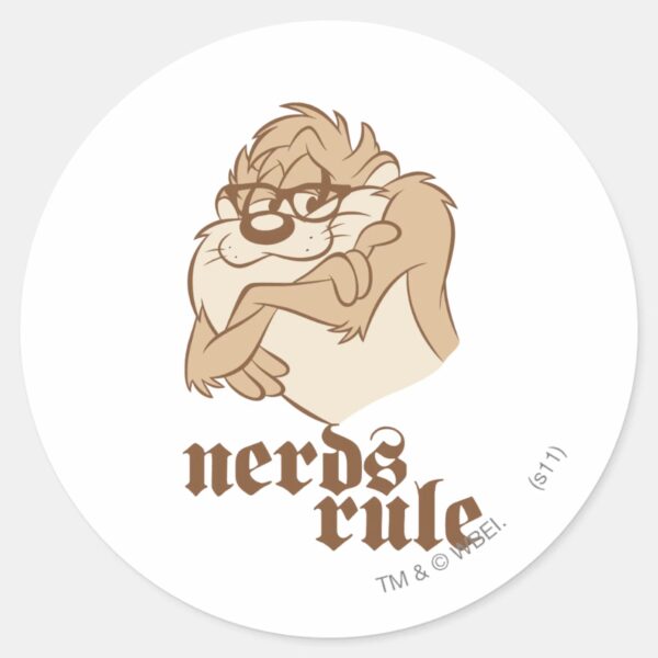 TAZ™ Nerds Rule Classic Round Sticker