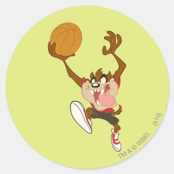 TAZ™_Basketball_Layup_Classic_Round_Sticker_1 TAZ™ Basketball Layup Classic Round Sticker