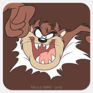 TAZ™_Bursting_Through_Page_Square_Sticker_1 TAZ™ Bursting Through Page Square Sticker