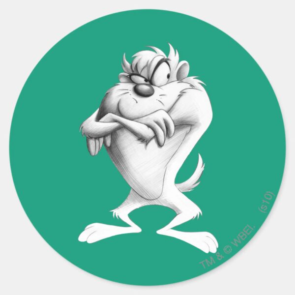 TAZ™_Drawing_Classic_Round_Sticker_1 TAZ™ Drawing Classic Round Sticker