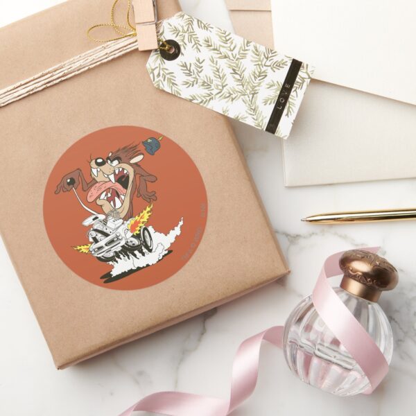 TAZ™_Furious_Driving_Classic_Round_Sticker_5 TAZ™ Furious Driving Classic Round Sticker