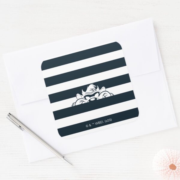 TAZ™ Hiding In Stripes Square Sticker
