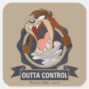 TAZ™ Outta Control Square Sticker