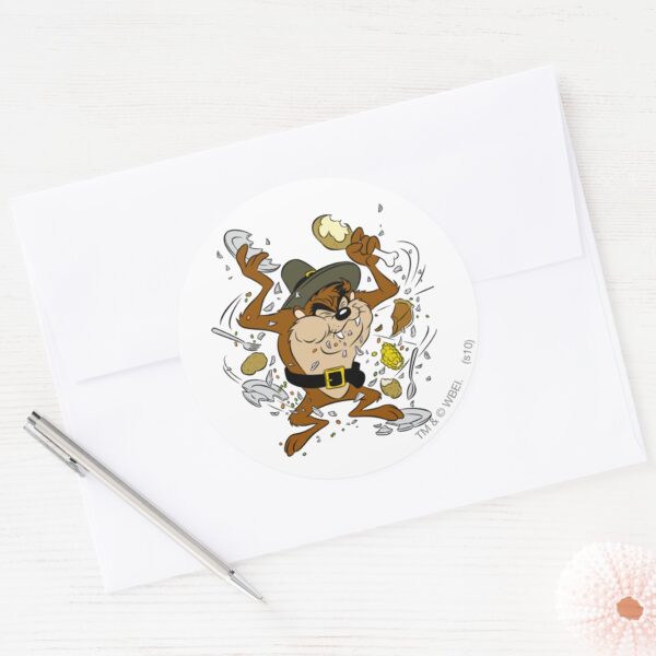 TAZ™_Plowing_Down_Classic_Round_Sticker_3 TAZ™ Plowing Down Classic Round Sticker