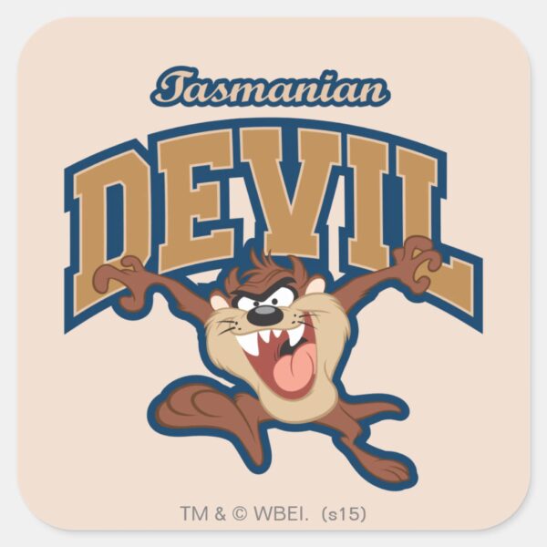 TAZ™_Tasmanian_Devil_Patch_Square_Sticker_1 TAZ™ Tasmanian Devil Patch Square Sticker