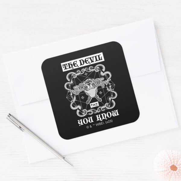 TAZ™_The_Devil_You_Know_Square_Sticker_3 TAZ™ The Devil You Know Square Sticker