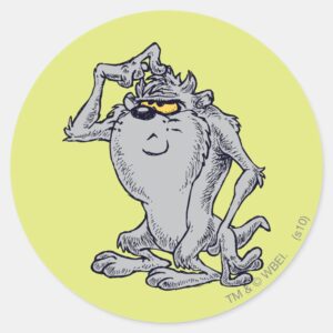 TAZ™ Thinking Artistic Design Classic Round Sticker