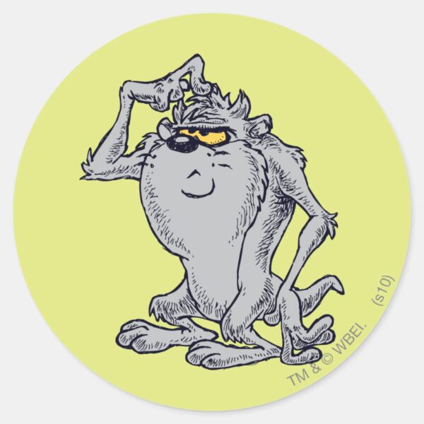 TAZ™_Thinking_Artistic_Design_Classic_Round_Sticker_1 TAZ™ Thinking Artistic Design Classic Round Sticker