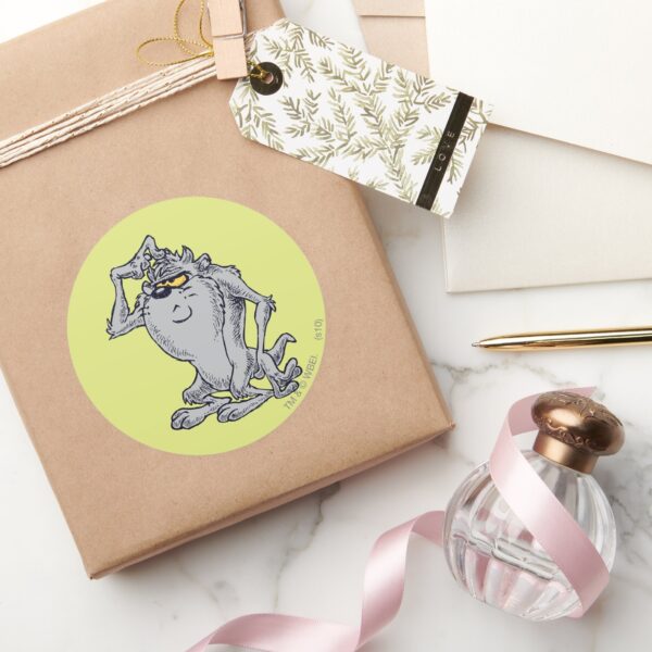 TAZ™_Thinking_Artistic_Design_Classic_Round_Sticker_5 TAZ™ Thinking Artistic Design Classic Round Sticker