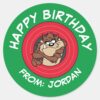TAZ™_Through_LOONEY_TUNES™_Circle___Happy_Birthday_Classic_Round_Sticker_1 TAZ™ Through LOONEY TUNES™ Circle Happy Birthday Classic Round Sticker