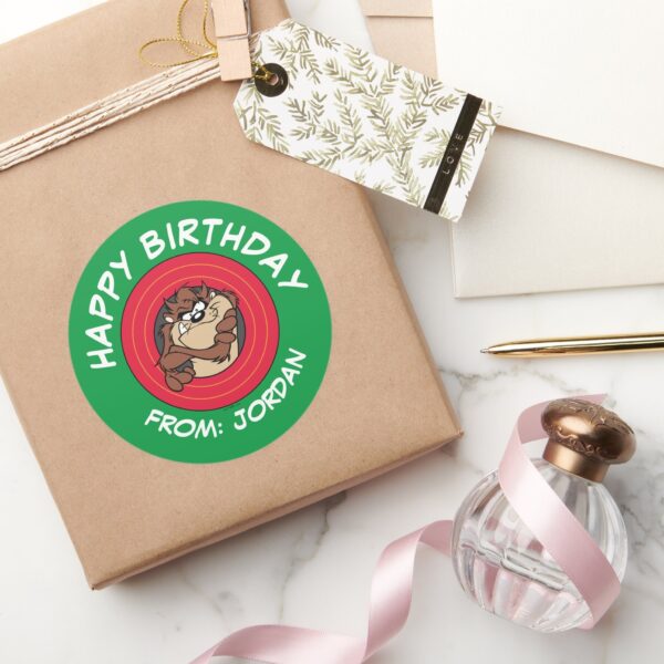 TAZ™_Through_LOONEY_TUNES™_Circle___Happy_Birthday_Classic_Round_Sticker_5 TAZ™ Through LOONEY TUNES™ Circle Happy Birthday Classic Round Sticker