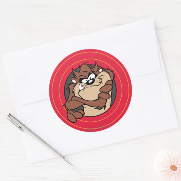 TAZ™_Through_LOONEY_TUNES™_Circles_Classic_Round_Sticker_3 TAZ™ Through LOONEY TUNES™ Circles Classic Round Sticker