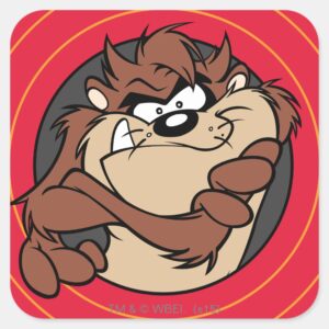 TAZ™ Through LOONEY TUNES™ Circles Square Sticker