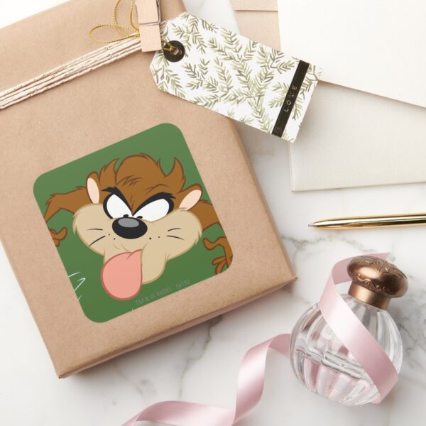 TAZ™_Tongue_Out_Square_Sticker_5 TAZ™ Tongue Out Square Sticker