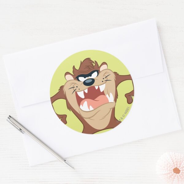 TAZ™_Toothy_Grin_Classic_Round_Sticker_3 TAZ™ Toothy Grin Classic Round Sticker