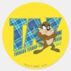 TAZ™_Tornado_Terror_Plaid_Classic_Round_Sticker_1 TAZ™ Tornado Terror Plaid Classic Round Sticker
