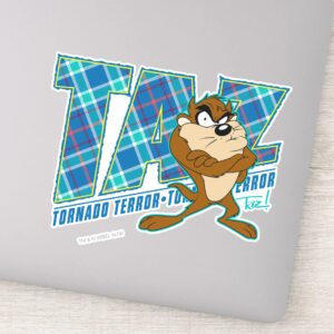 TAZ™ Tornado Terror Plaid Sticker
