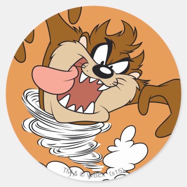 TAZ™_Whirling_Tornado_Classic_Round_Sticker_1 TAZ™ Whirling Tornado Classic Round Sticker