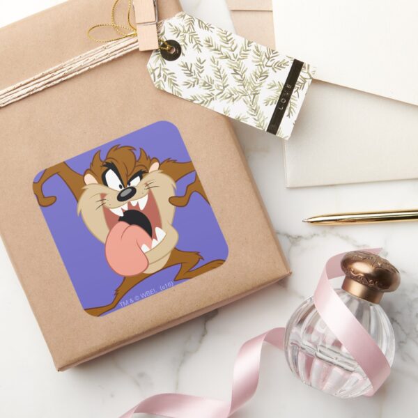 TAZ™___Sticking_His_Tongue_Out_Square_Sticker_5 TAZ™ Sticking His Tongue Out Square Sticker