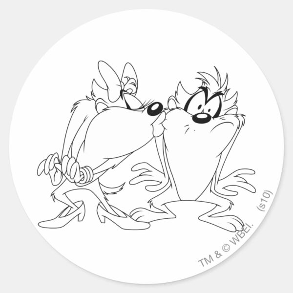 TAZ™_and_She-Devil_Classic_Round_Sticker_1 TAZ™ And She Devil Classic Round Sticker