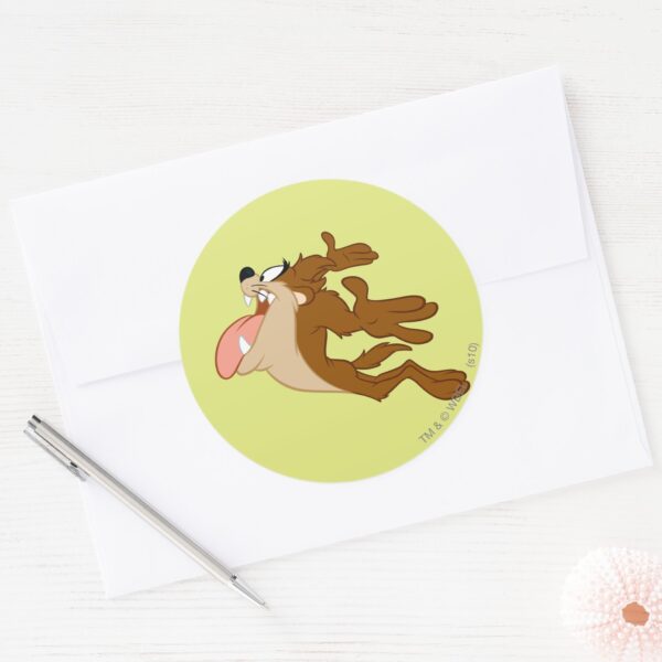 TAZ™_flying_through_the_air_Classic_Round_Sticker_3 TAZ™ Flying Through The Air Classic Round Sticker