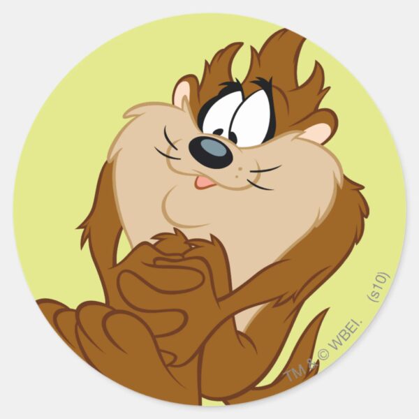 TAZ™_posing_4_Classic_Round_Sticker_1 TAZ™ Posing 4 Classic Round Sticker